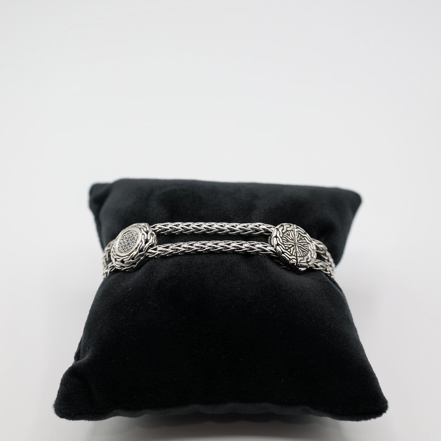 925 Sterling Silver John Hardy Pave Slider Bracelet