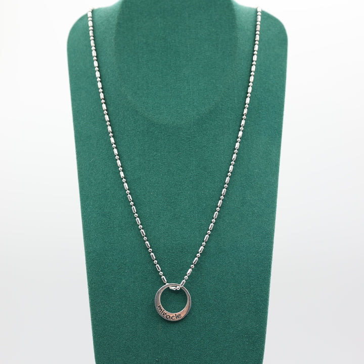 925 Sterling Silver Open Miracle Pendant Necklace