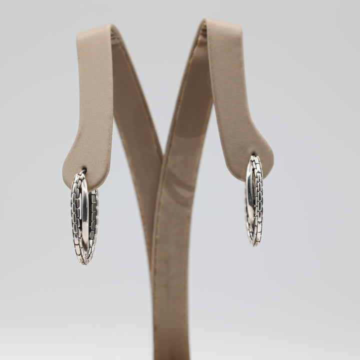 925 Sterling Silver Jai Twisted Oval Hoops 1 Inch Earrings
