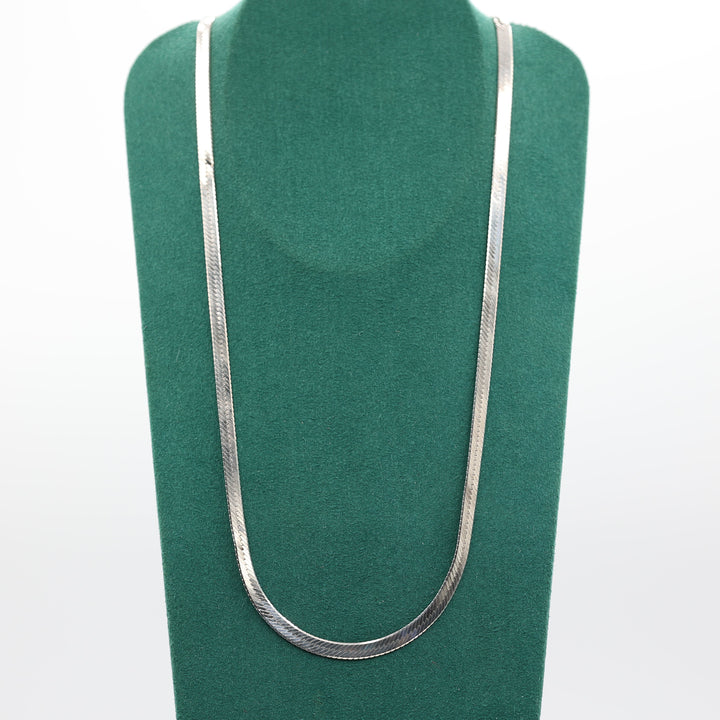 925 Sterling Silver Herringbone 30 Inch Chain Necklace
