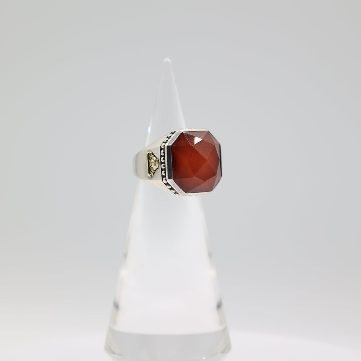Lagos Caviar 18K Gold And Sterling Silver Carnelian Ring