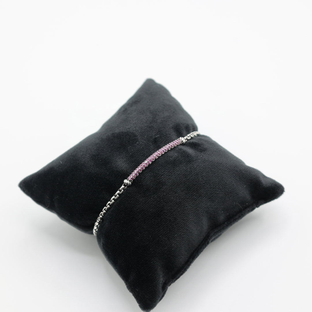 925 Sterling Silver David Yurman Pink Sapphire Bracelet