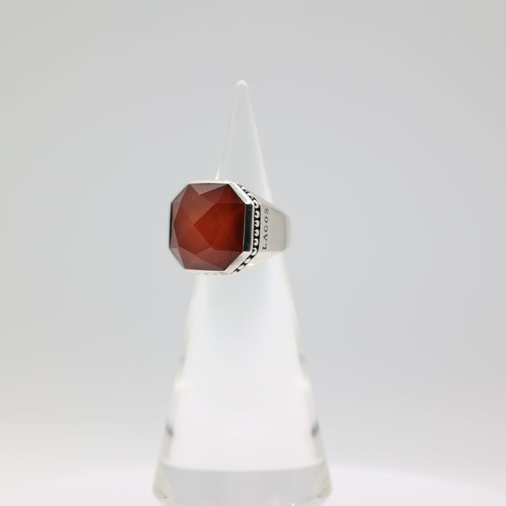 Lagos Caviar 18K Gold And Sterling Silver Carnelian Ring