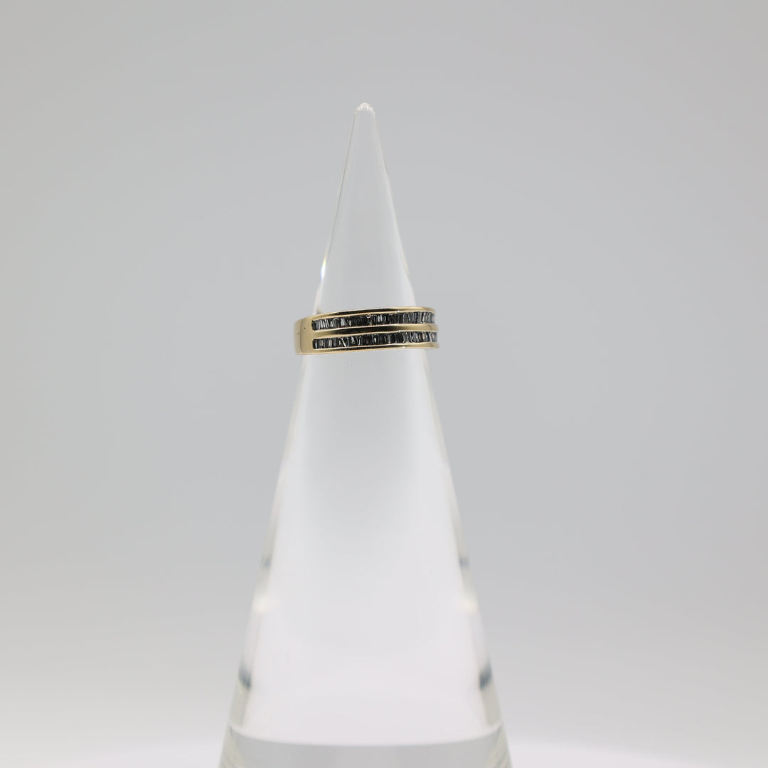 14K Yellow Gold Diamond Channel Ring Size 5.25 Fine Jewelry