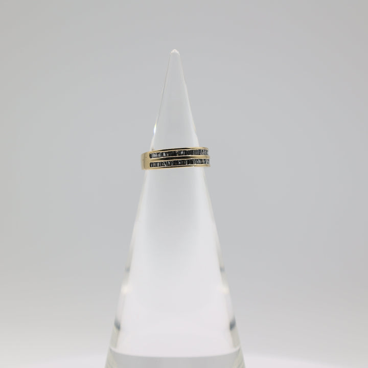 14K Yellow Gold Diamond Channel Ring Size 5.25 Fine Jewelry