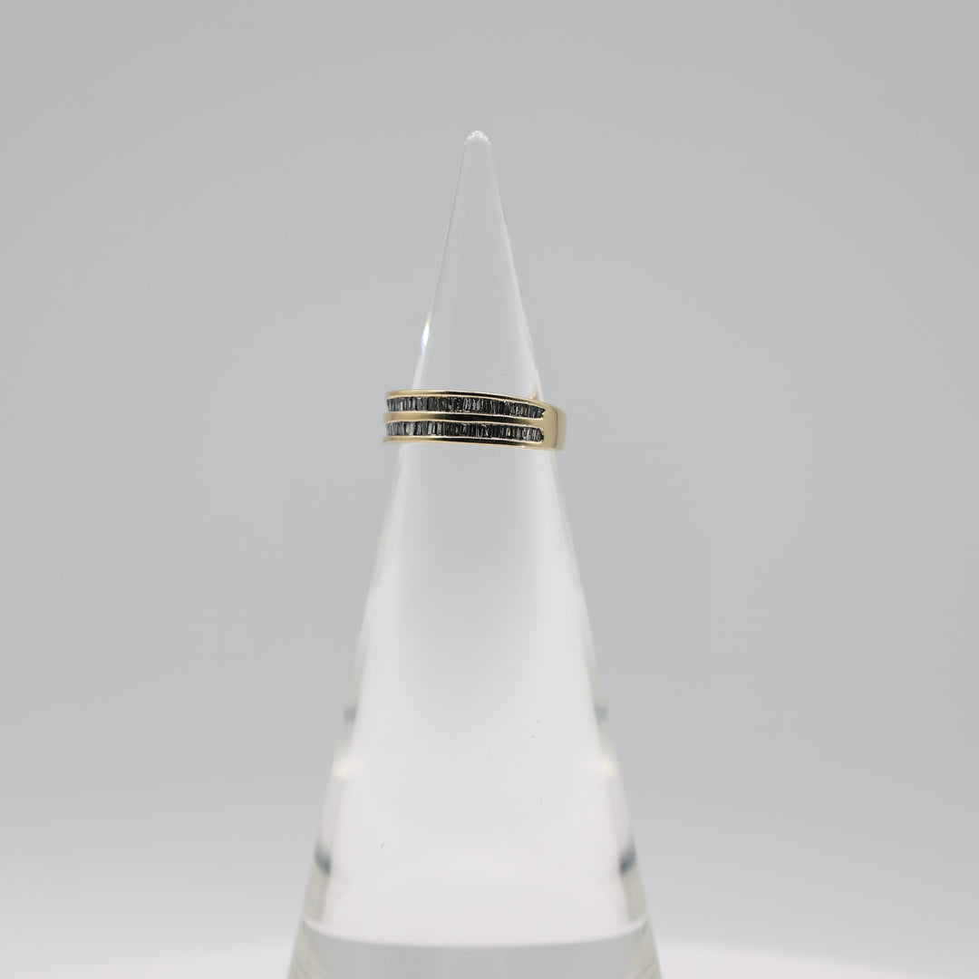 14K Yellow Gold Diamond Channel Ring Size 5.25 Fine Jewelry