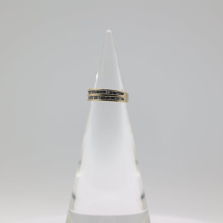 14K Yellow Gold Diamond Channel Ring Size 5.25 Fine Jewelry