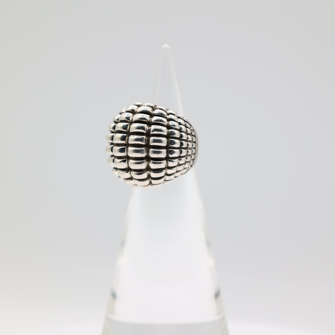 John Hardy 925 Sterling Silver Bedeg Large Dome Ring 6.75