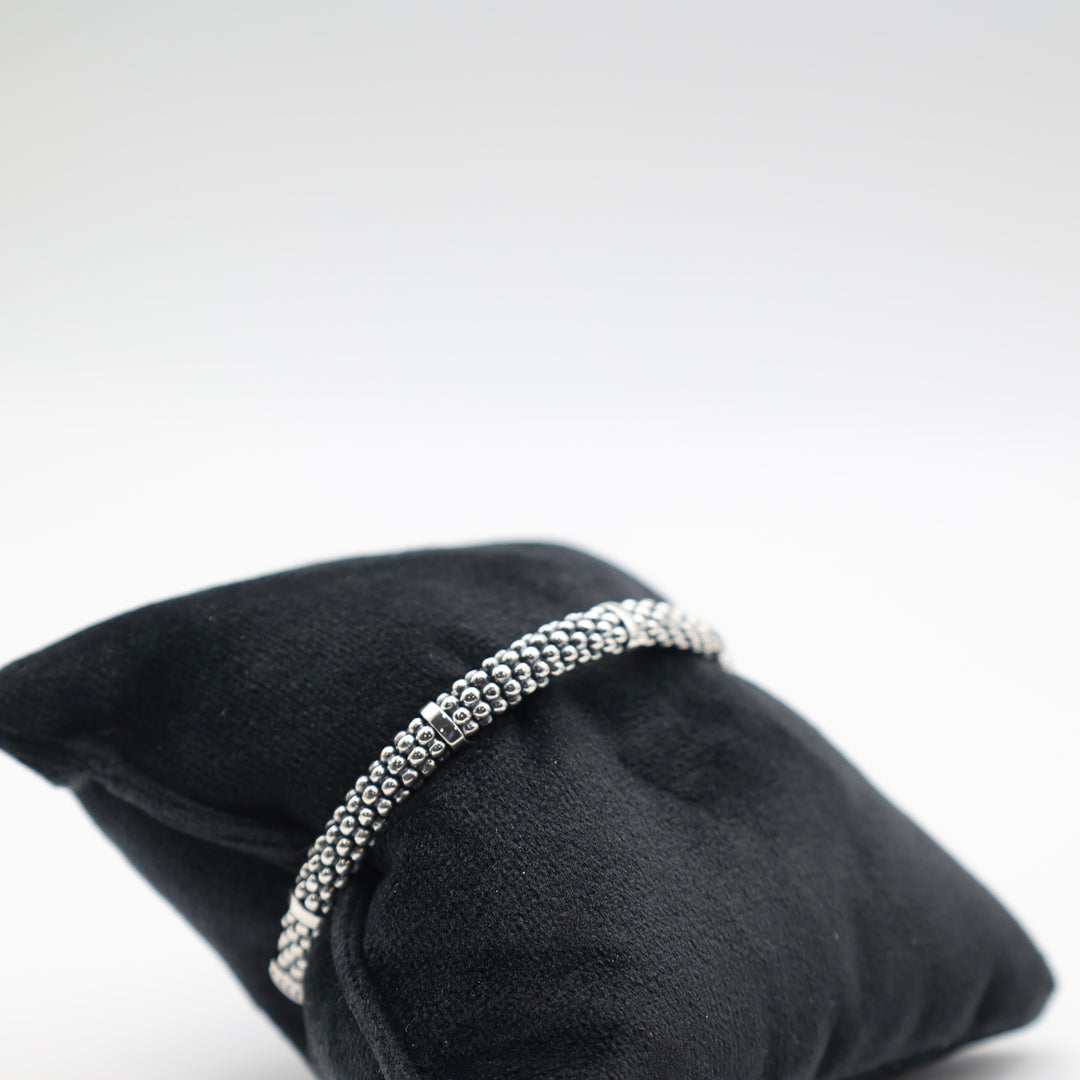 925 Sterling Silver Lagos Five Station X Caviar Bracelet