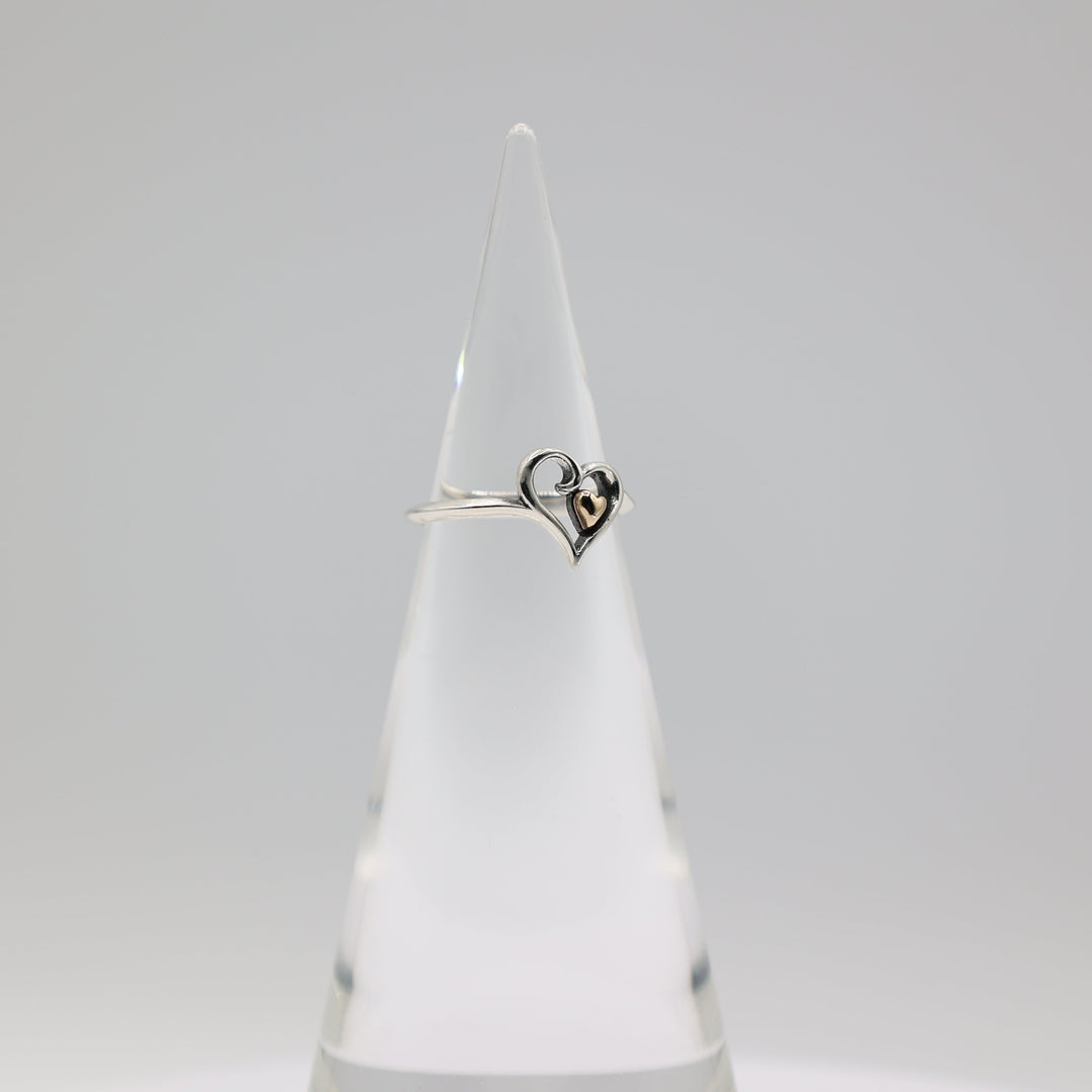 James Avery Joy Of My Heart Ring Sterling Silver 14K Gold
