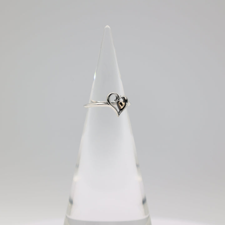 James Avery Joy Of My Heart Ring Sterling Silver 14K Gold