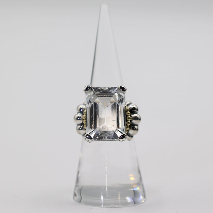 925 Sterling Silver and 18k Yellow Gold LAGOS Caviar Sapphire Ring - Size 6.75