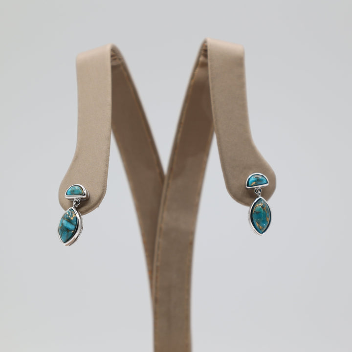 Sterling Silver Mojave Turquoise Drop Post Earrings