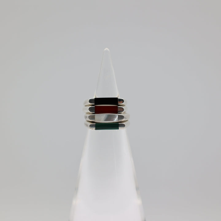 925 Sterling Silver 4 Thailand Rings Size 5.75