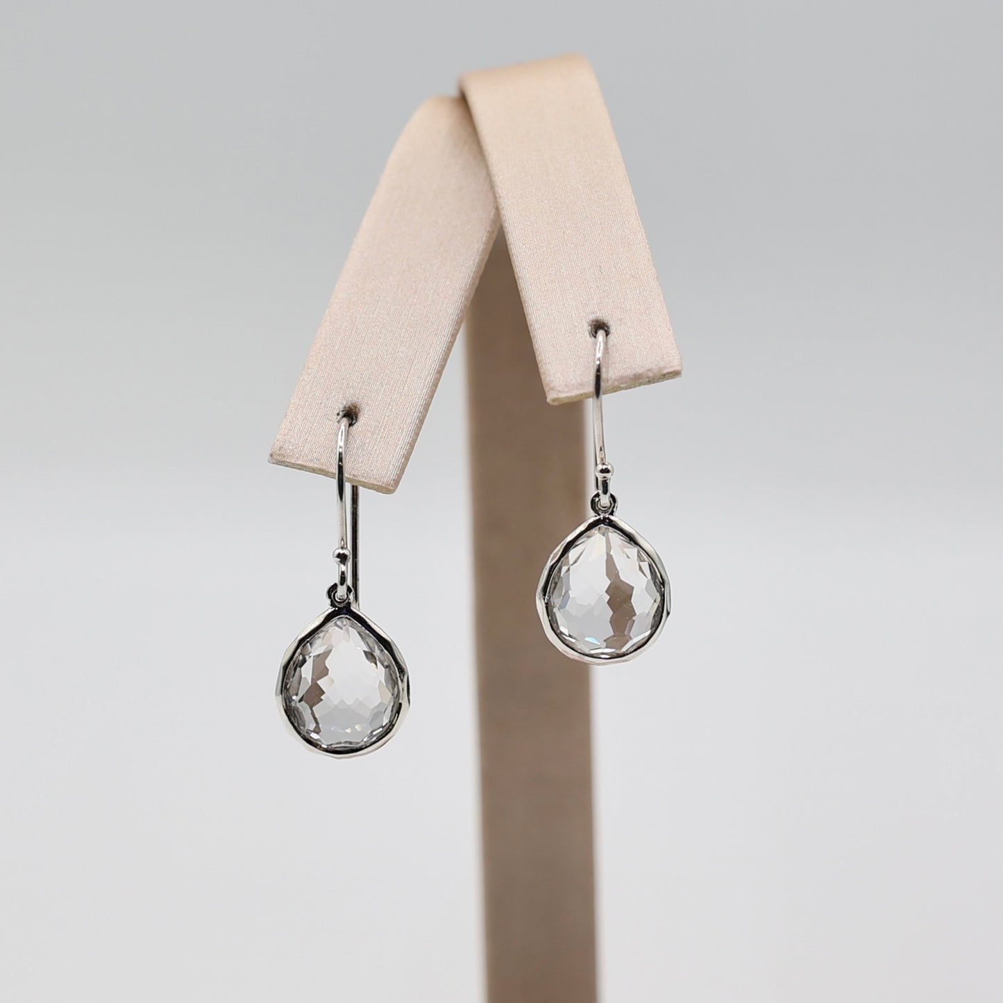 925 Sterling Silver Ippolita Clear Quartz Gemstone Earrings