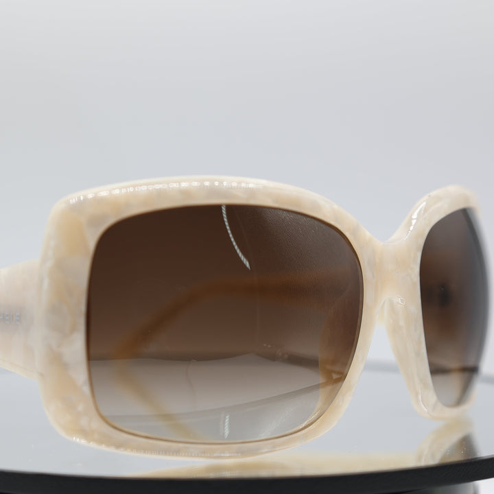 Michele Pearl Beige Square Frame Sunglasses for Women
