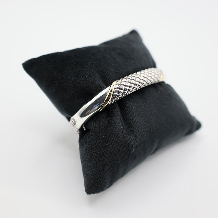 925 Sterling Silver Lorenzo Hinged Bangle Bracelet