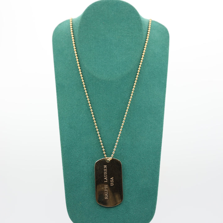 Miscellaneous Ralph Lauren Gold Toned Tag Necklace - 30 inches