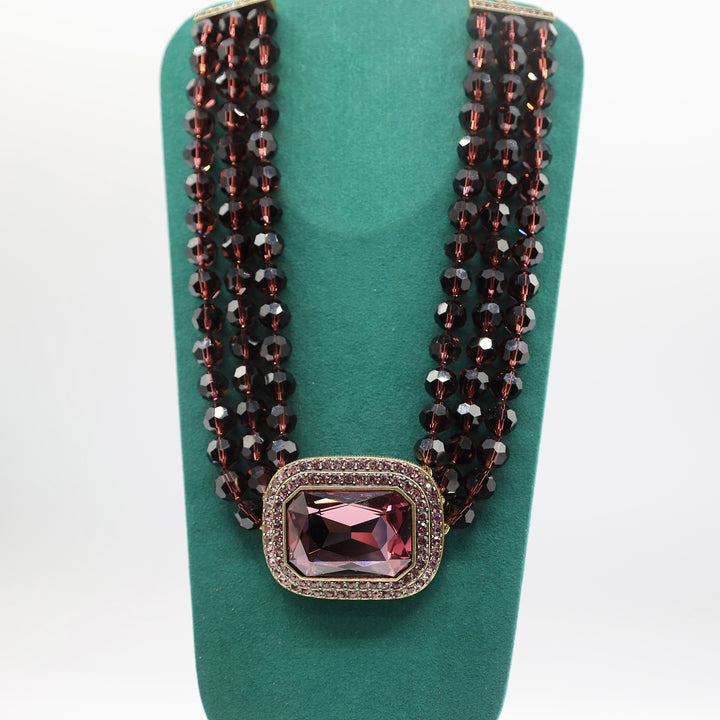 Brass Heidi Daus 3 Strand Bead "Tailored to Please" Necklace - 21 inches