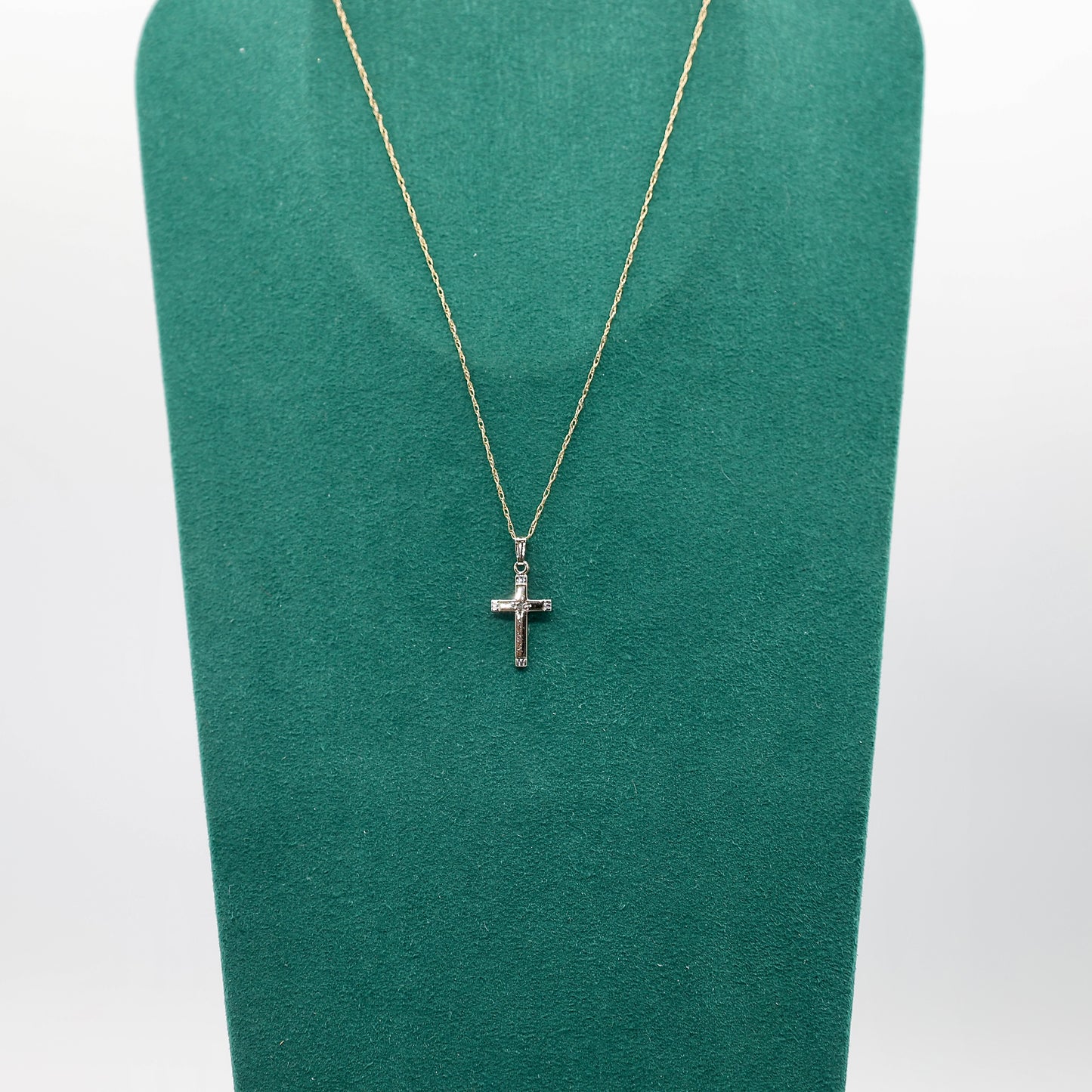 14k Yellow Gold Children's Cross Necklace - 7 Inches