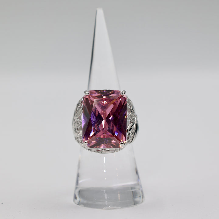 925 Sterling Silver Prime Art & Jewlery Pink Garnet Ring - Size 7
