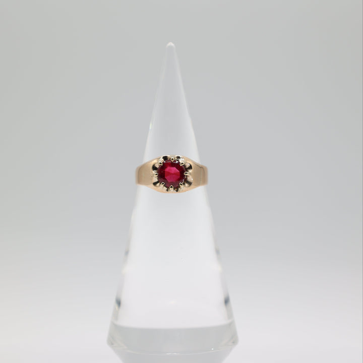 10K Yellow Gold Ruby Ring Size Ten Point Two Five Jewelry