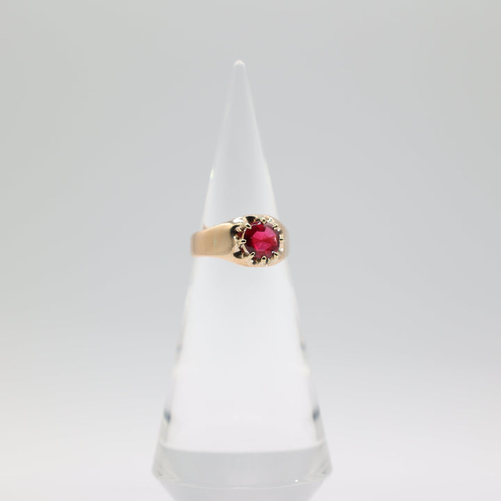 10K Yellow Gold Ruby Ring Size Ten Point Two Five Jewelry