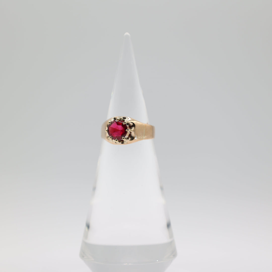 10K Yellow Gold Ruby Ring Size Ten Point Two Five Jewelry