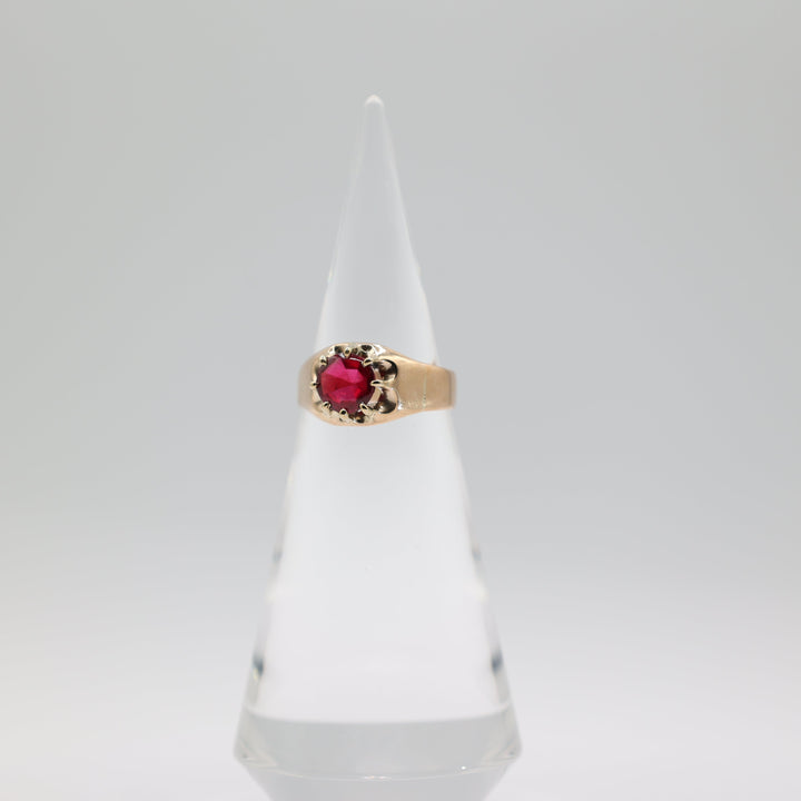 10K Yellow Gold Ruby Ring Size Ten Point Two Five Jewelry