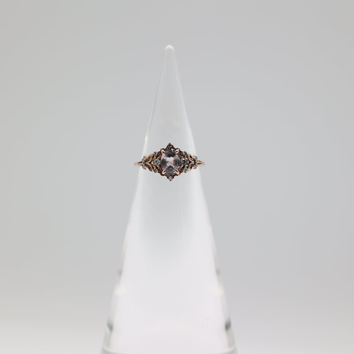 14K Yellow Gold Pink Sapphire And Diamond Accents Ring Size 6