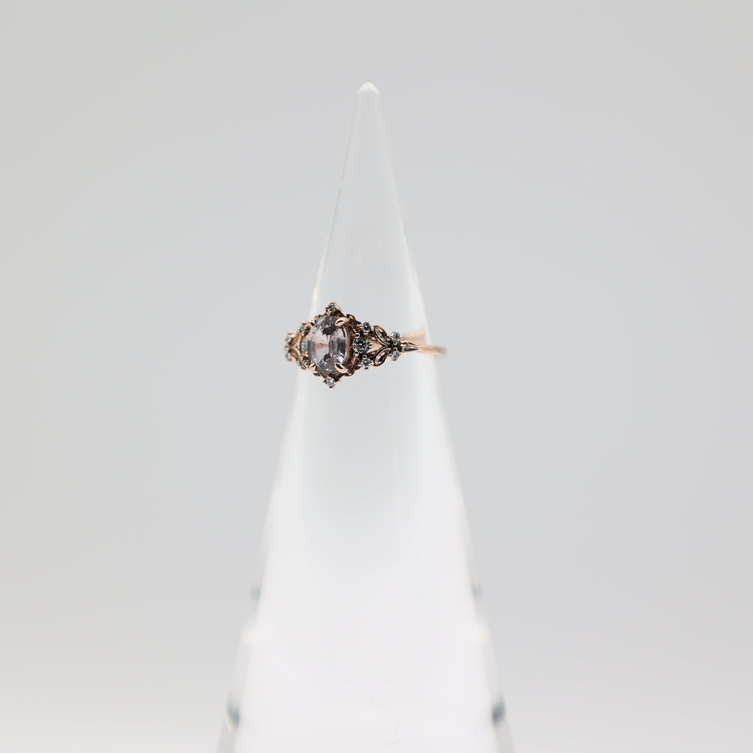 14K Yellow Gold Pink Sapphire And Diamond Accents Ring Size 6