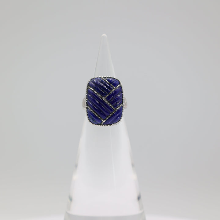 Judith Ripka 925 Sterling Silver Blue Lapis Ring Size 6.75