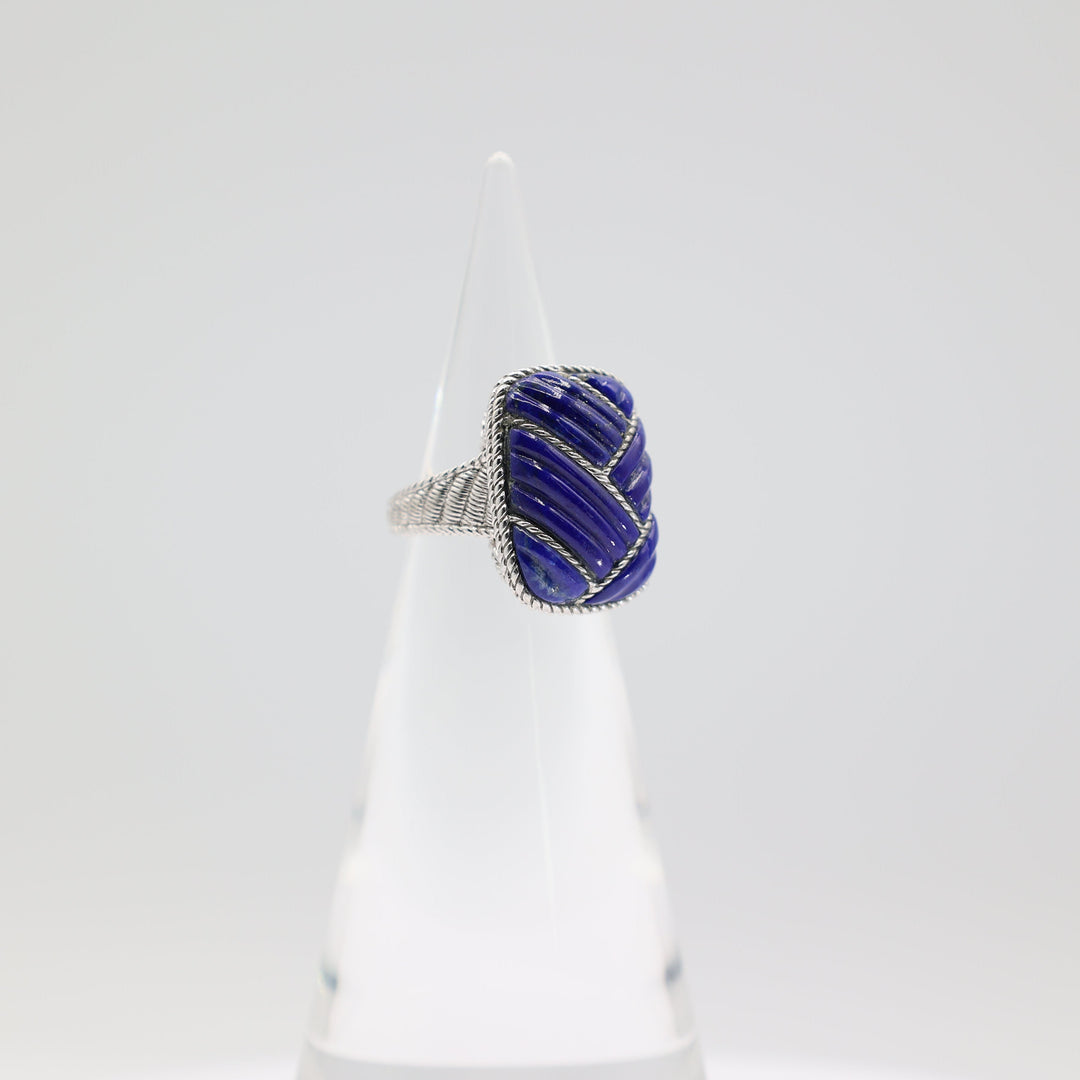 Judith Ripka 925 Sterling Silver Blue Lapis Ring Size 6.75