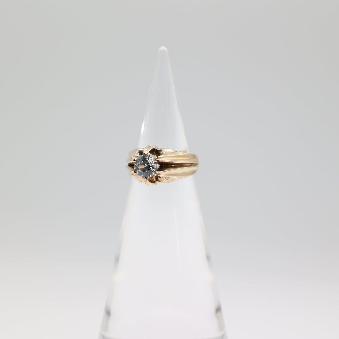 14K Yellow Gold Round Spinel Ring - Size 7.25