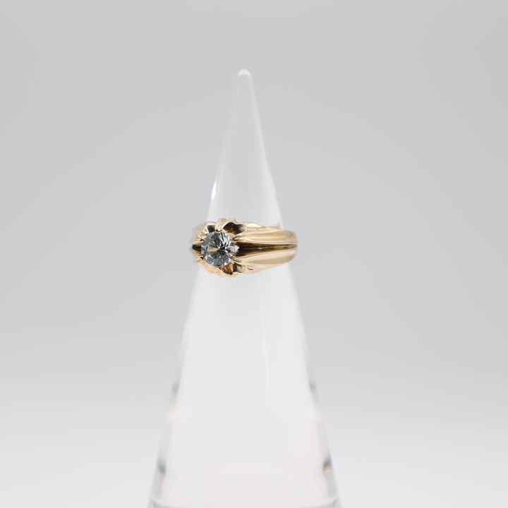 14K Yellow Gold Round Spinel Ring - Size 7.25