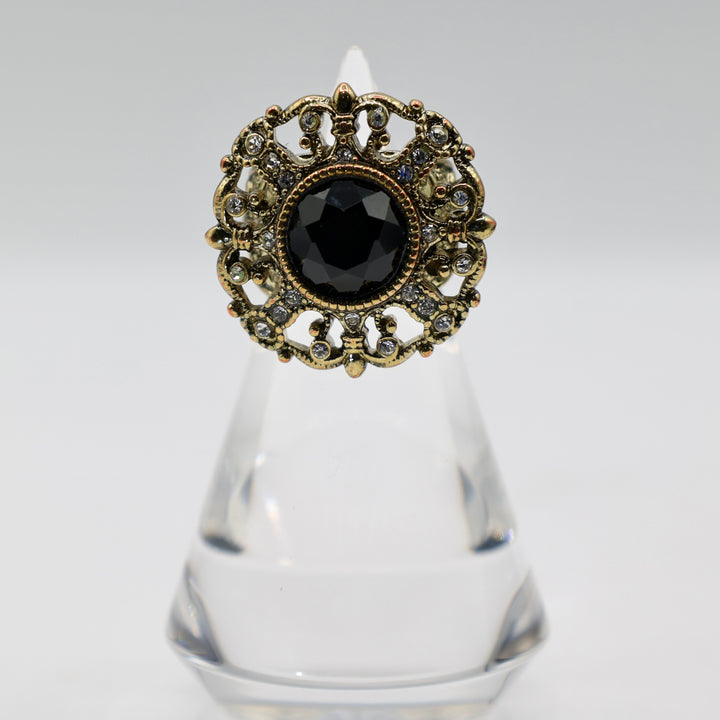 Brass Heidi Daus ''How  Suite It Is'' Beaded Crystal Ring - Size 5
