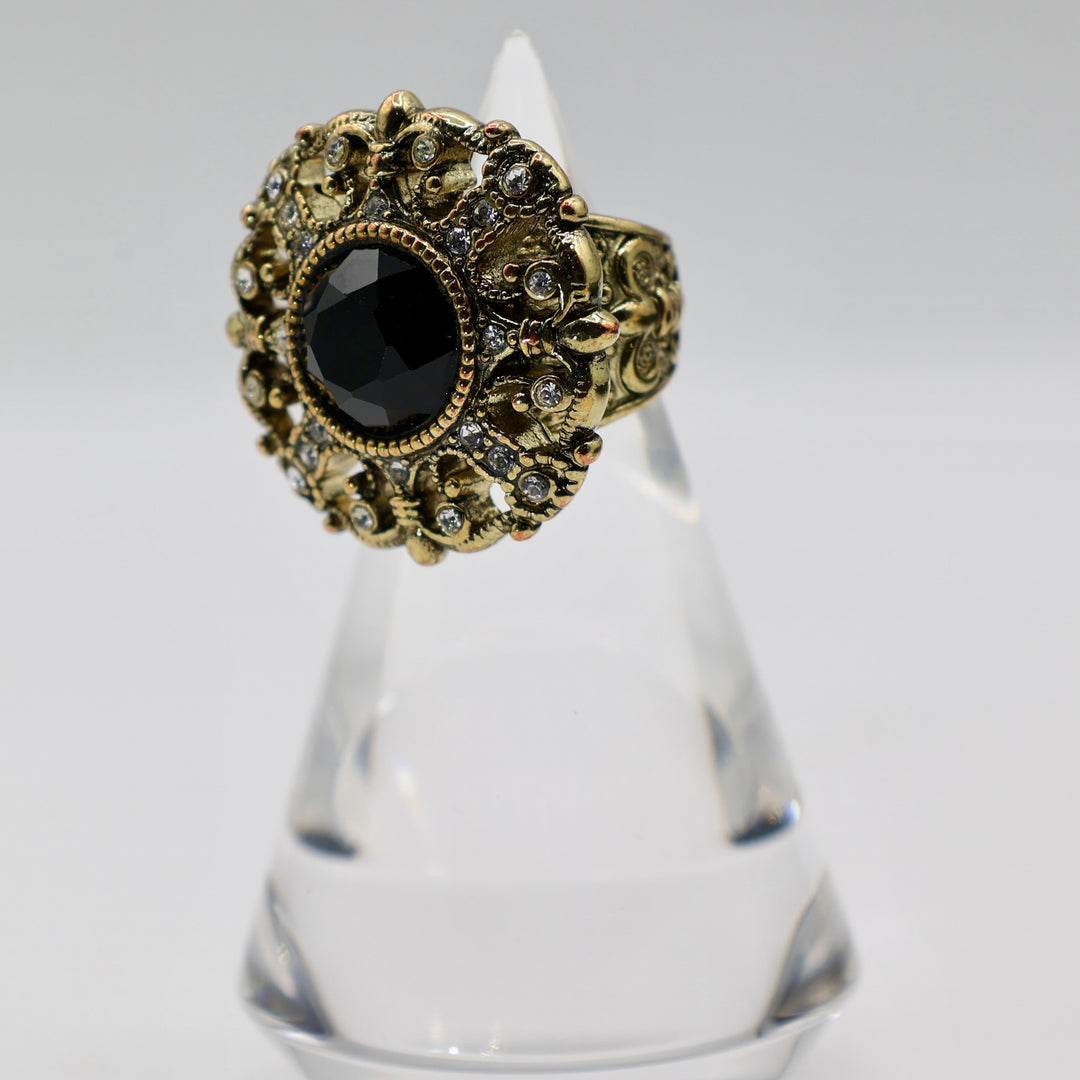 Brass Heidi Daus ''How  Suite It Is'' Beaded Crystal Ring - Size 5