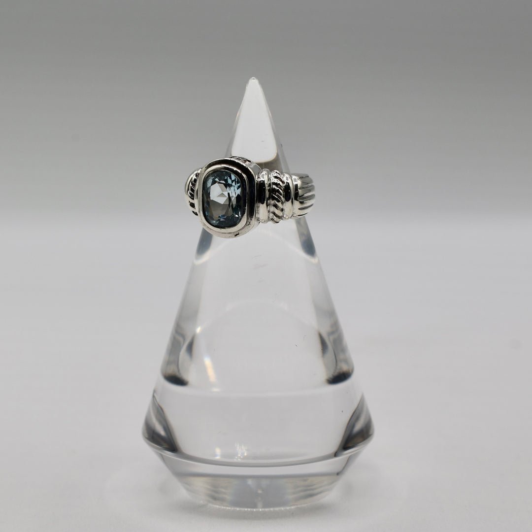 925 Sterling Silver Judith Ripka Sky Blue Topaz Ring - Size 5.5