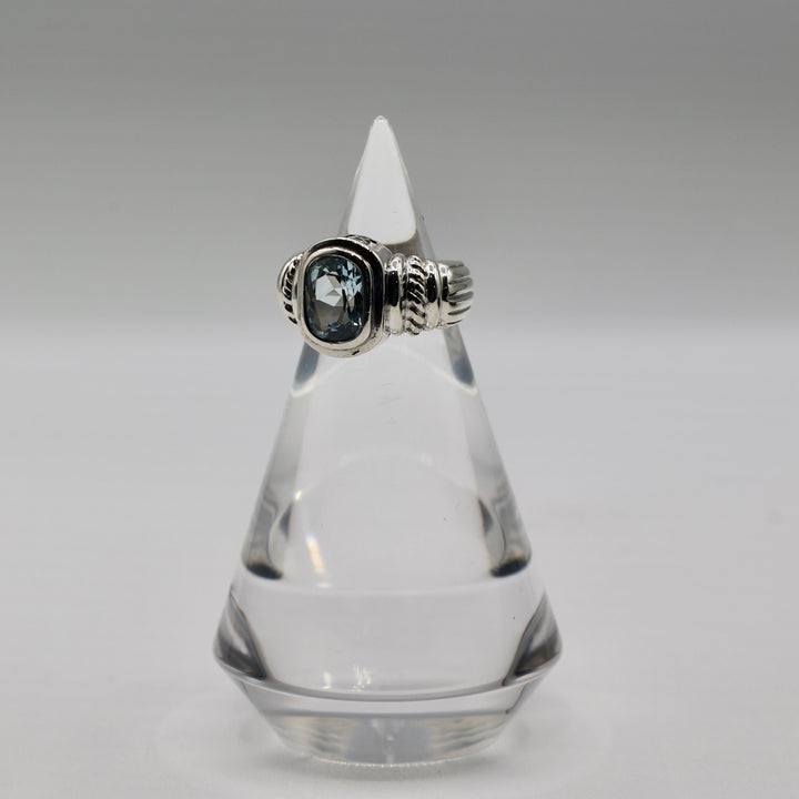 925 Sterling Silver Judith Ripka Sky Blue Topaz Ring - Size 5.5