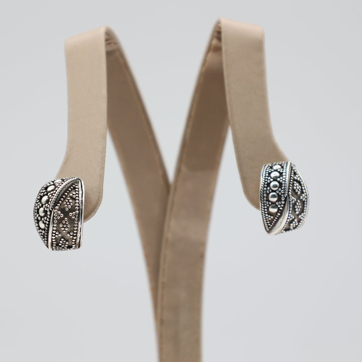 John Hardy 925 Sterling Silver Dotted Earrings For Women