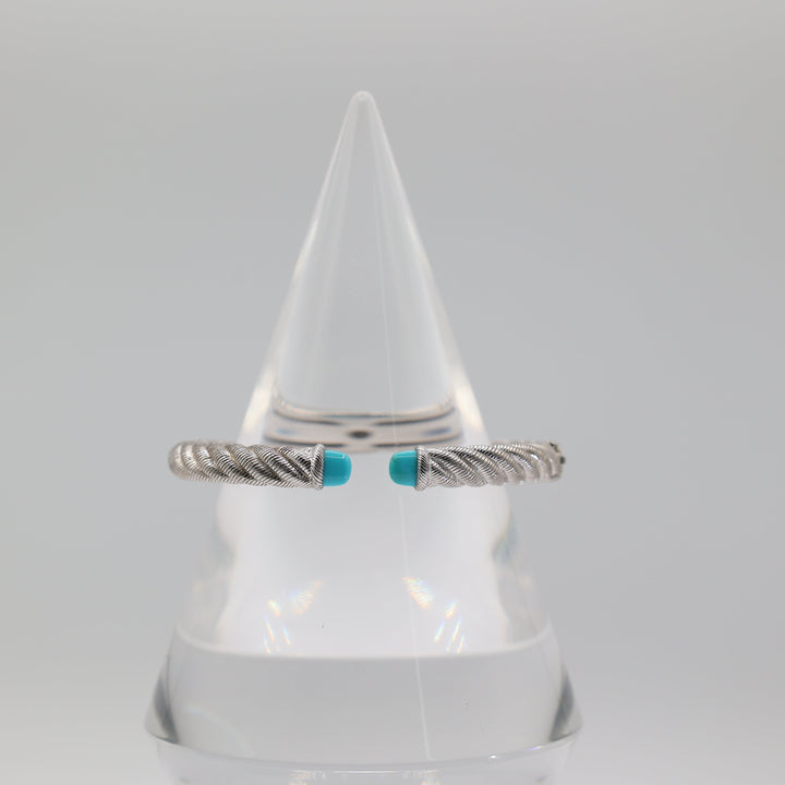 Judith Ripka 925 Sterling Silver Turquoise Bangle Bracelet