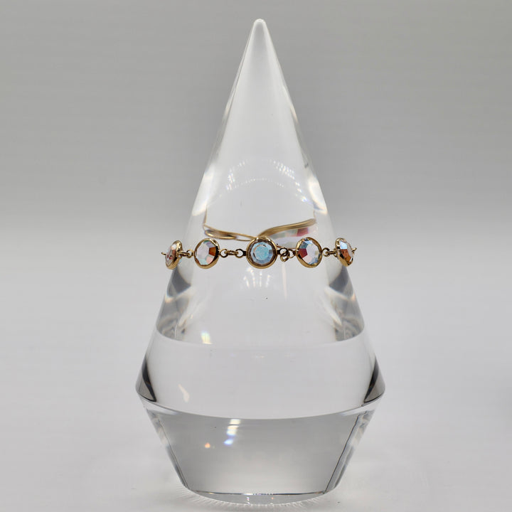 Gold Plated Swarovski Multicolor Crystal Bracelet - 7.5 inches