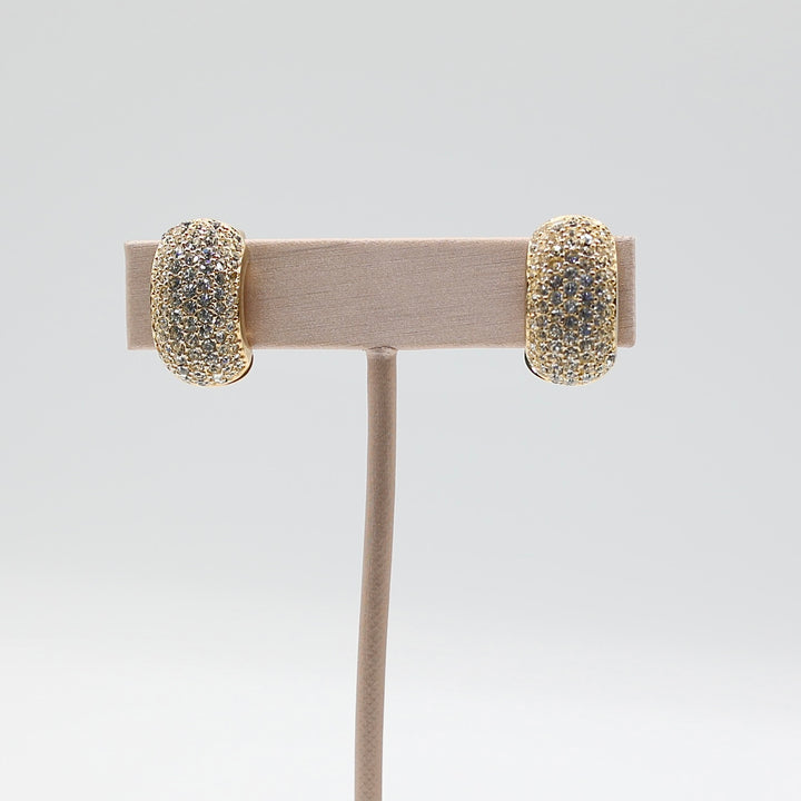 Christian Dior Gold Tone Earrings with Rhinestones