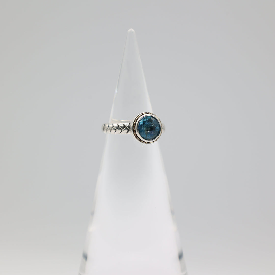 Effy 925 Sterling Silver Blue Topaz Ring With 18K Yellow Gold Accent Size 7