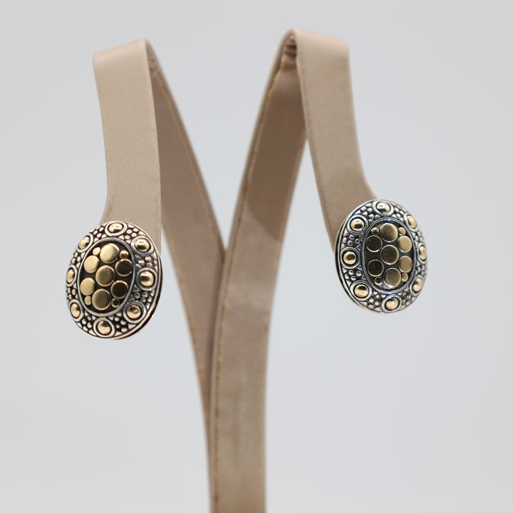 John Hardy Sterling Silver and 18K Gold Huggie Earrings