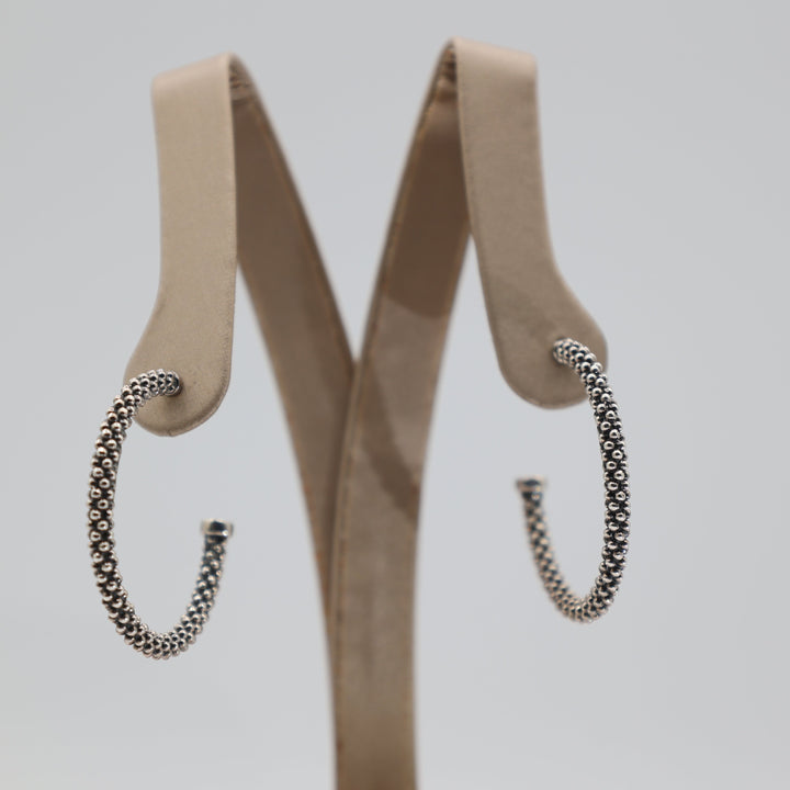 Lagos Caviar Hoop Earrings in 925 Silver and 14K Yellow Gold
