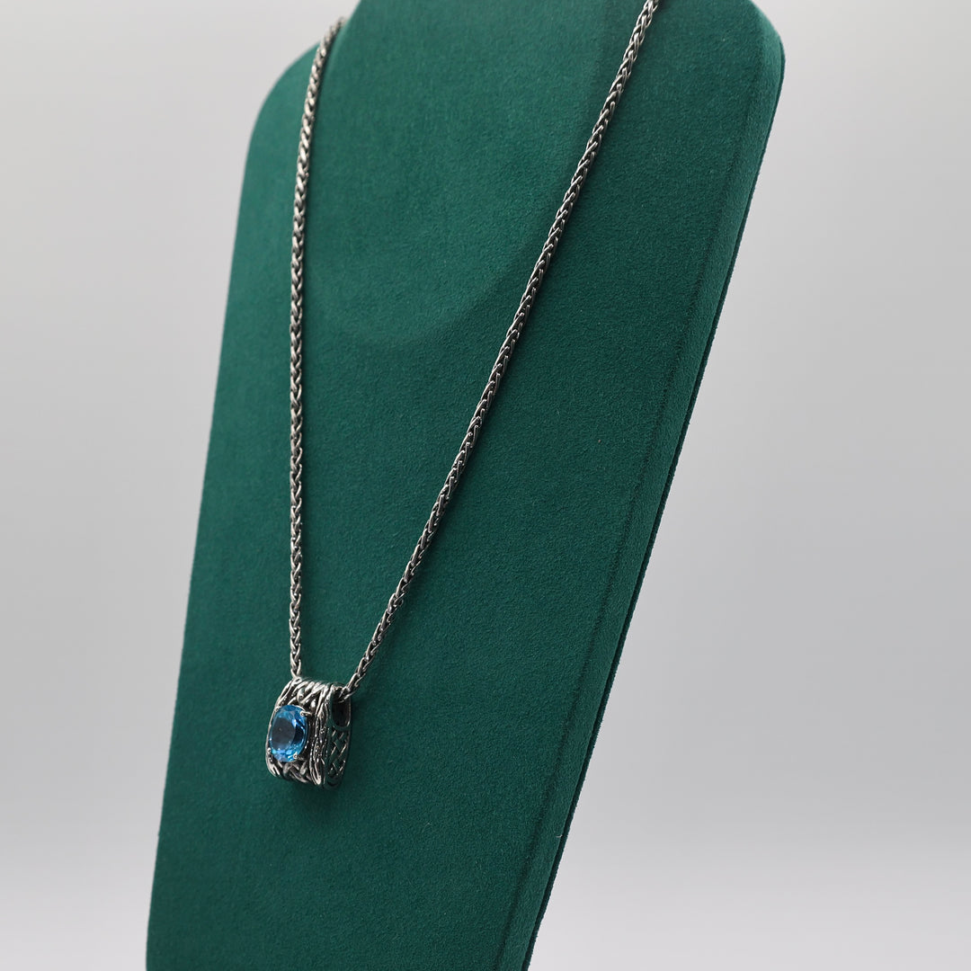 Meta Title: 925 Sterling Silver EFFY London Blue Topaz Pendant