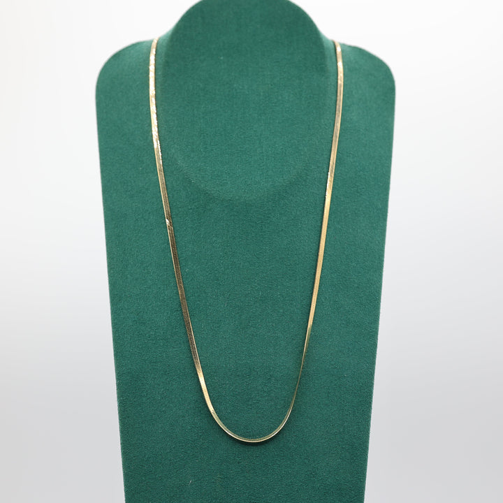 14k Yellow Gold Herringbone Chain 20 Inch Necklace