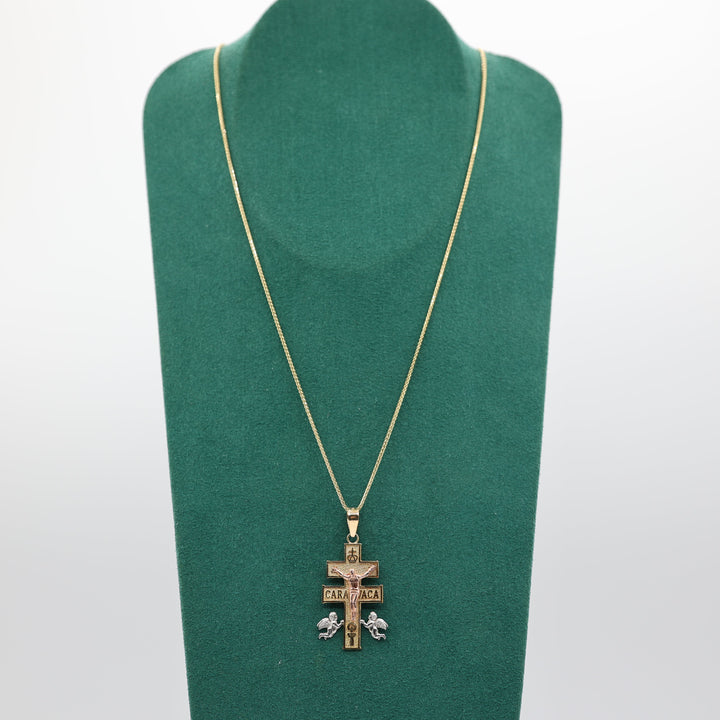 10k Yellow Gold Religious Pendant - 19 inches