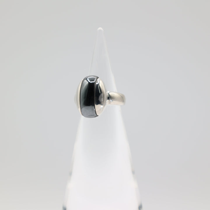 925 Sterling Silver Hematite Ring And Earrings Set Size 5.75